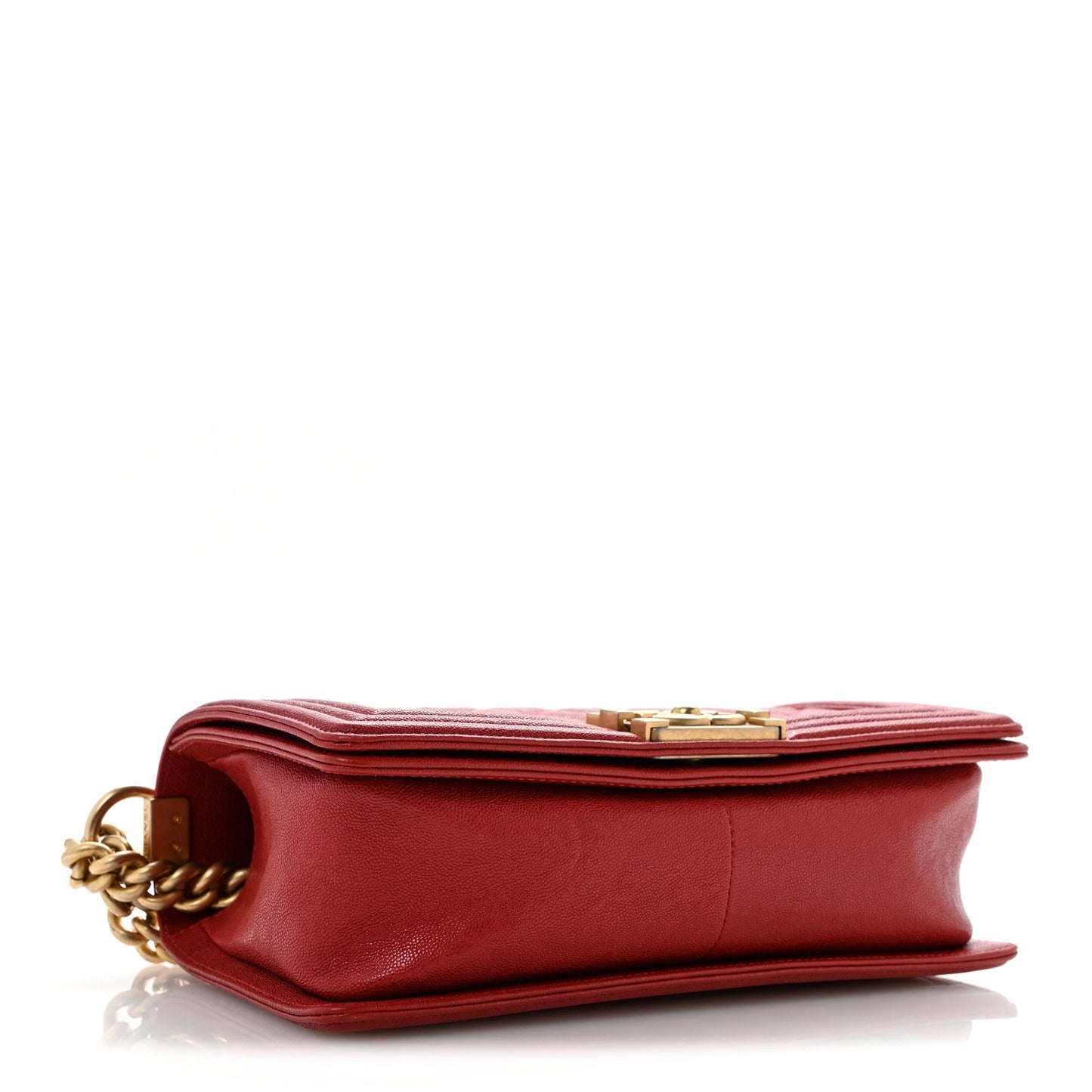 Caviar Quilted Medium Boy Flap Red