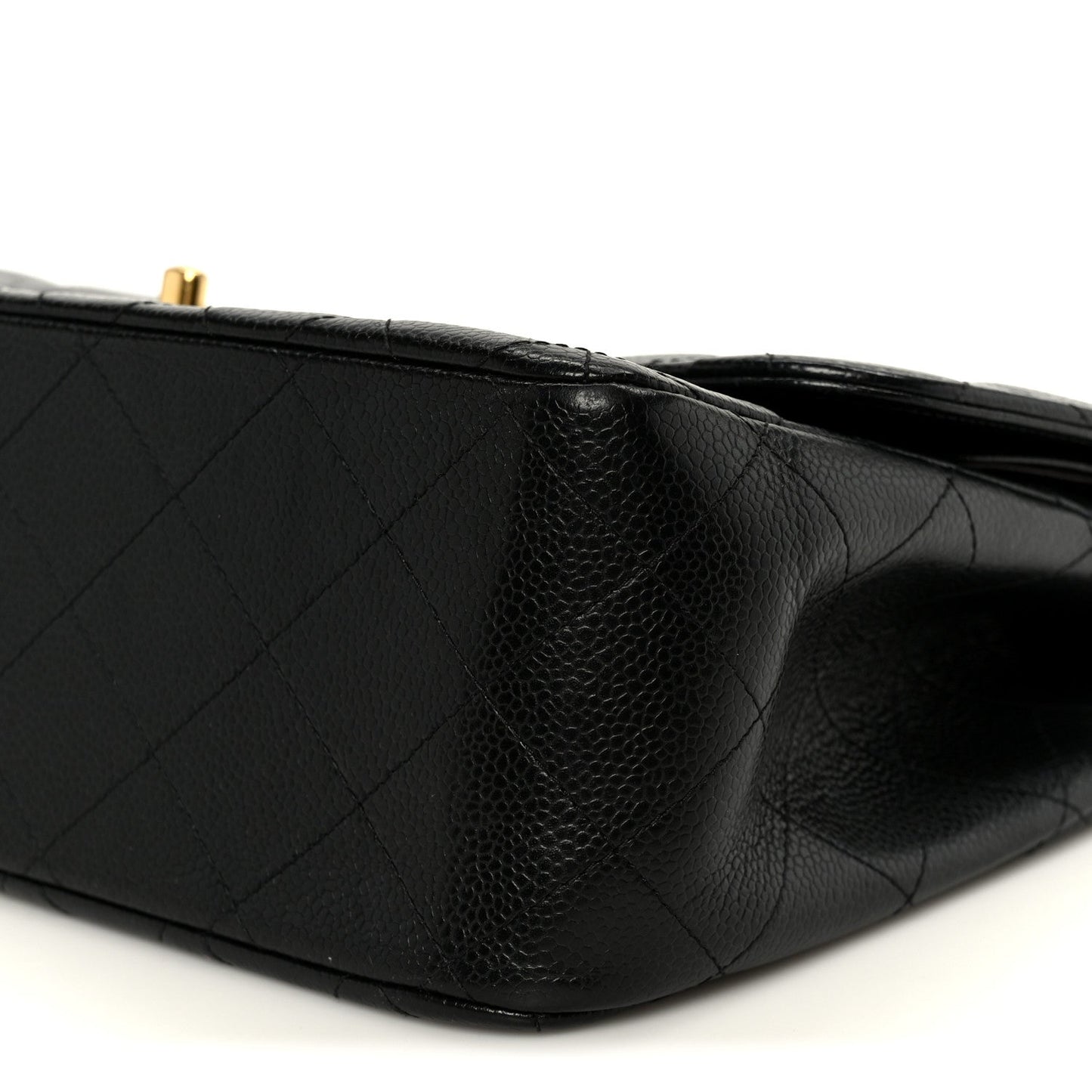 Caviar Quilted Jumbo Double Flap Black