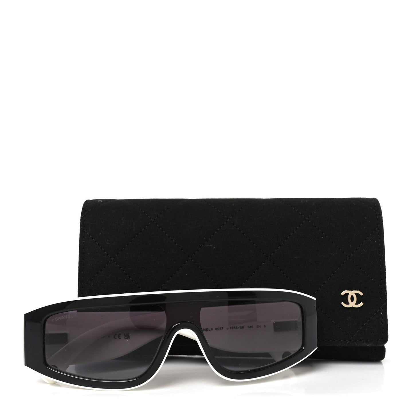 Acetate Cat Eye Sunglasses 6057 Black White Black White