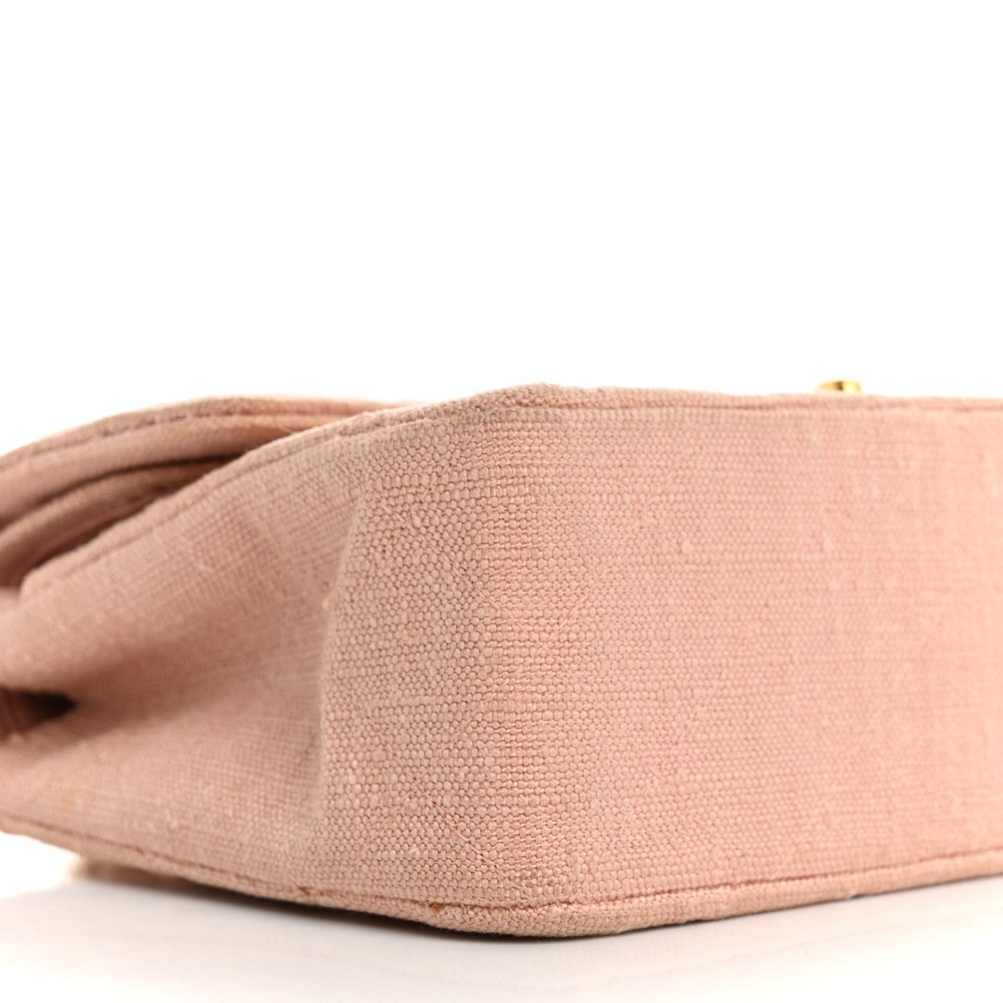 Canvas Quilted Small Double Flap Light Pink