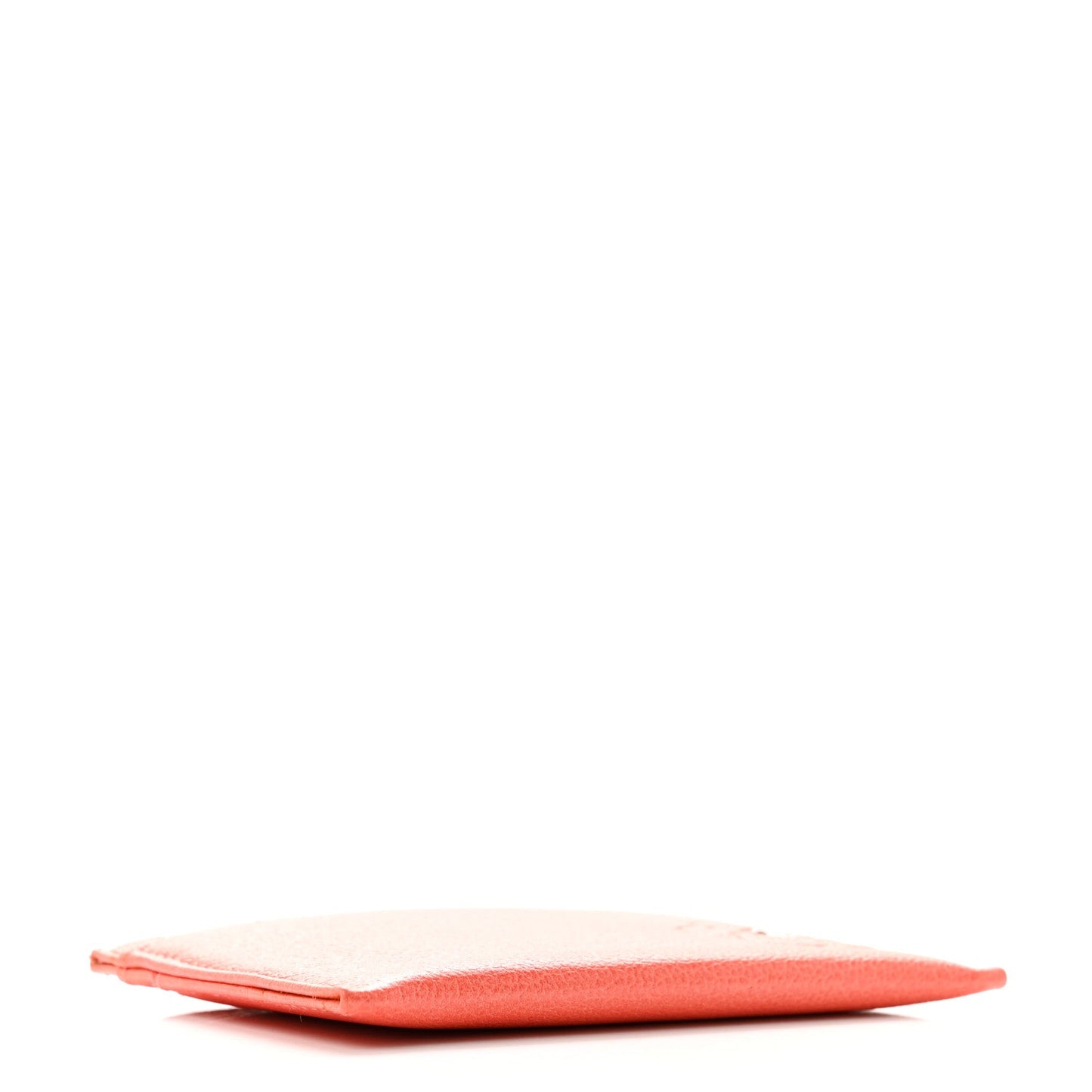 Goatskin Camellia Embossed Card Holder Coral