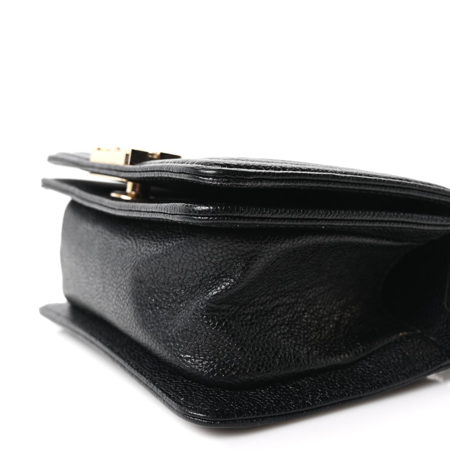 Caviar Chevron Quilted Mini Boy Flap Black