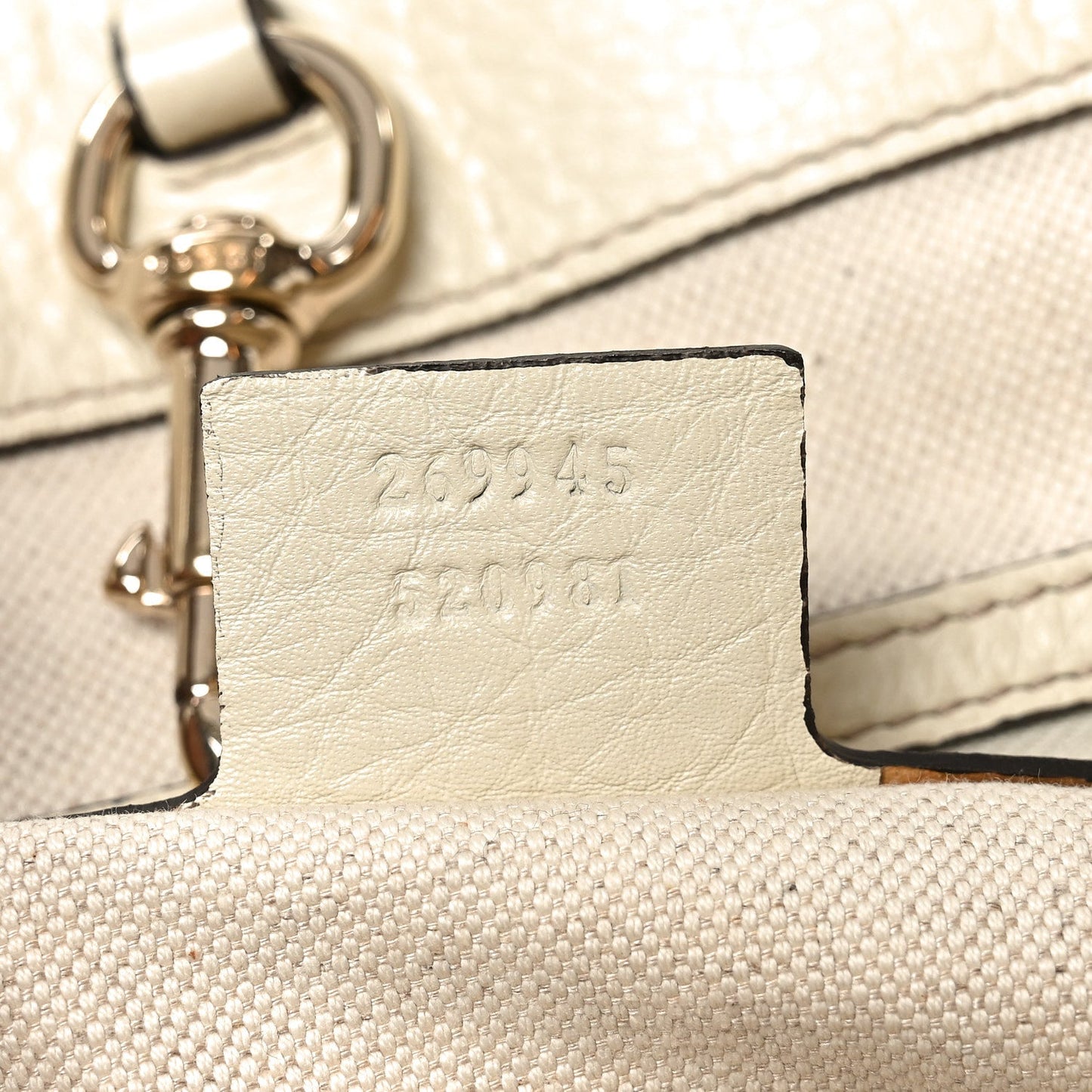 Pebbled Calfskin Medium Bella Tote Off White