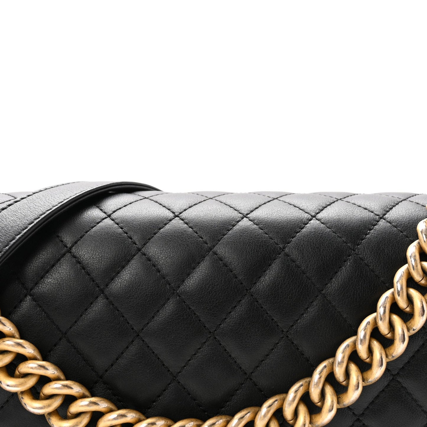 Calfskin Quilted New Medium Boy Flap Black