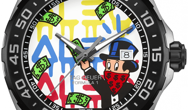 Tag Heuer Formula 1 Alec Monopoly Special Edition Black Rubber Strap Watch for Men - WAZ1119.FT8023