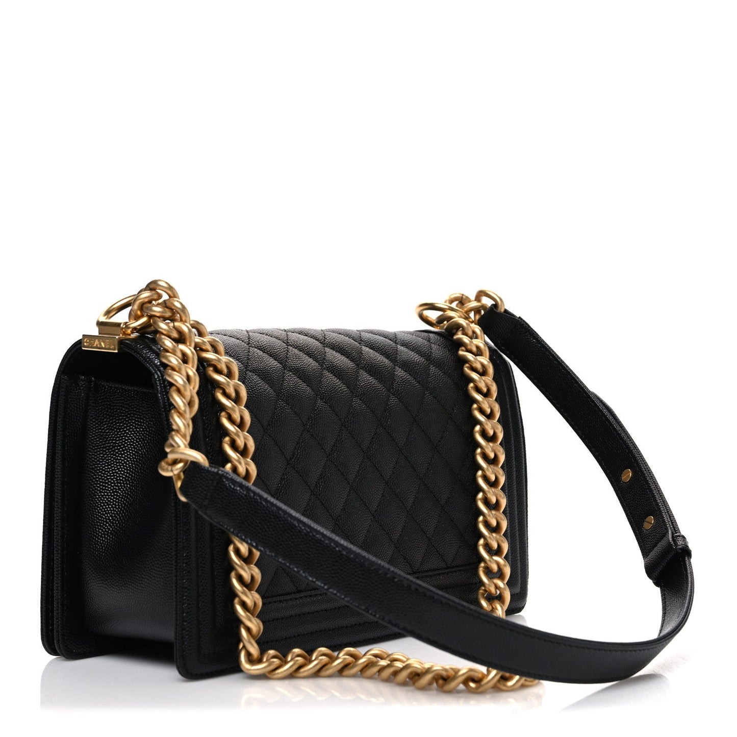 Caviar Quilted Medium Boy Flap Black