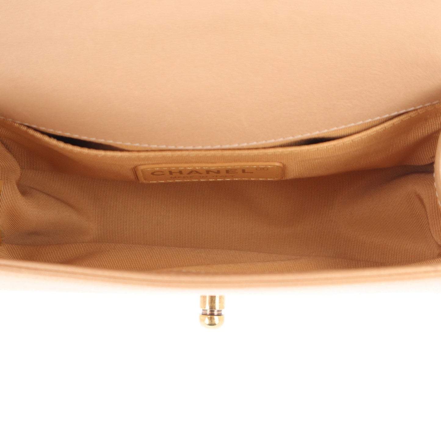Metallic Caviar Quilted Small Boy Flap Gold
