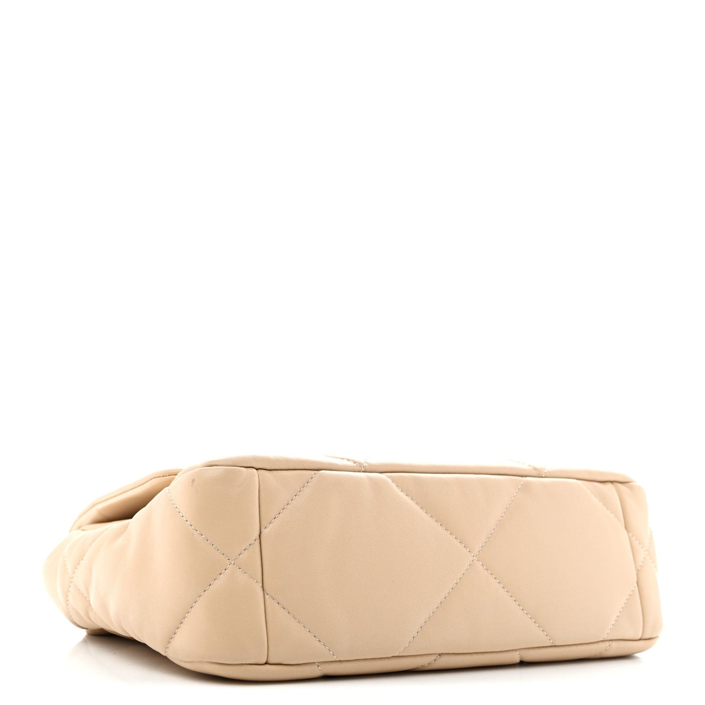 Lambskin Quilted Medium Chanel 19 Flap Beige