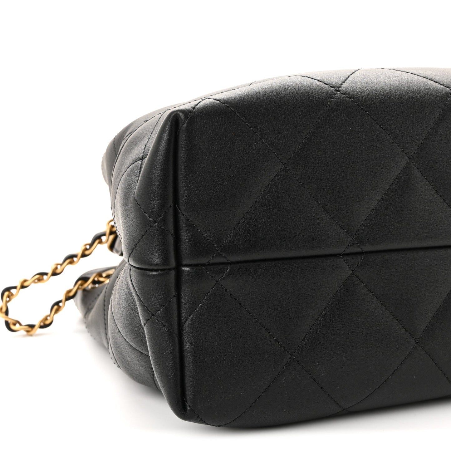 Calfskin Quilted Small Coco Base Shopping Bag Black