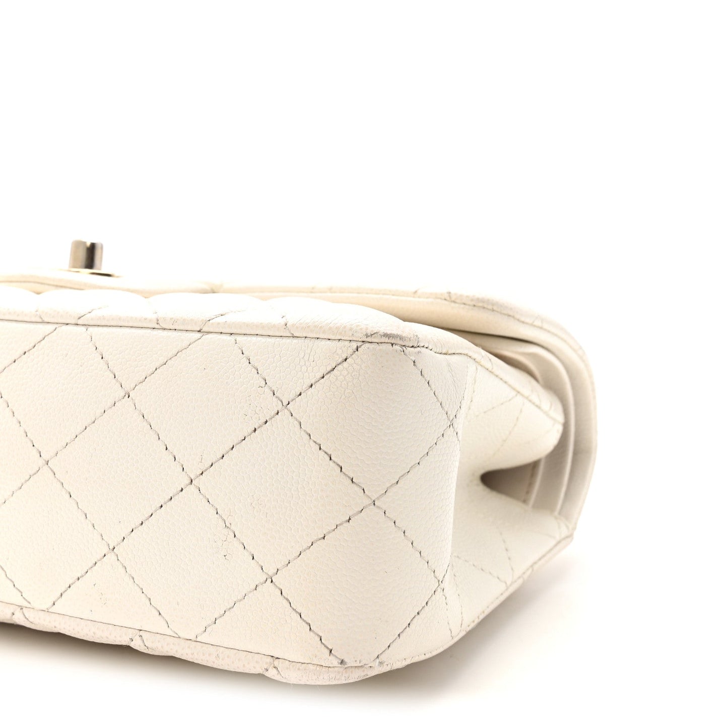 Caviar Quilted Small Double Flap White