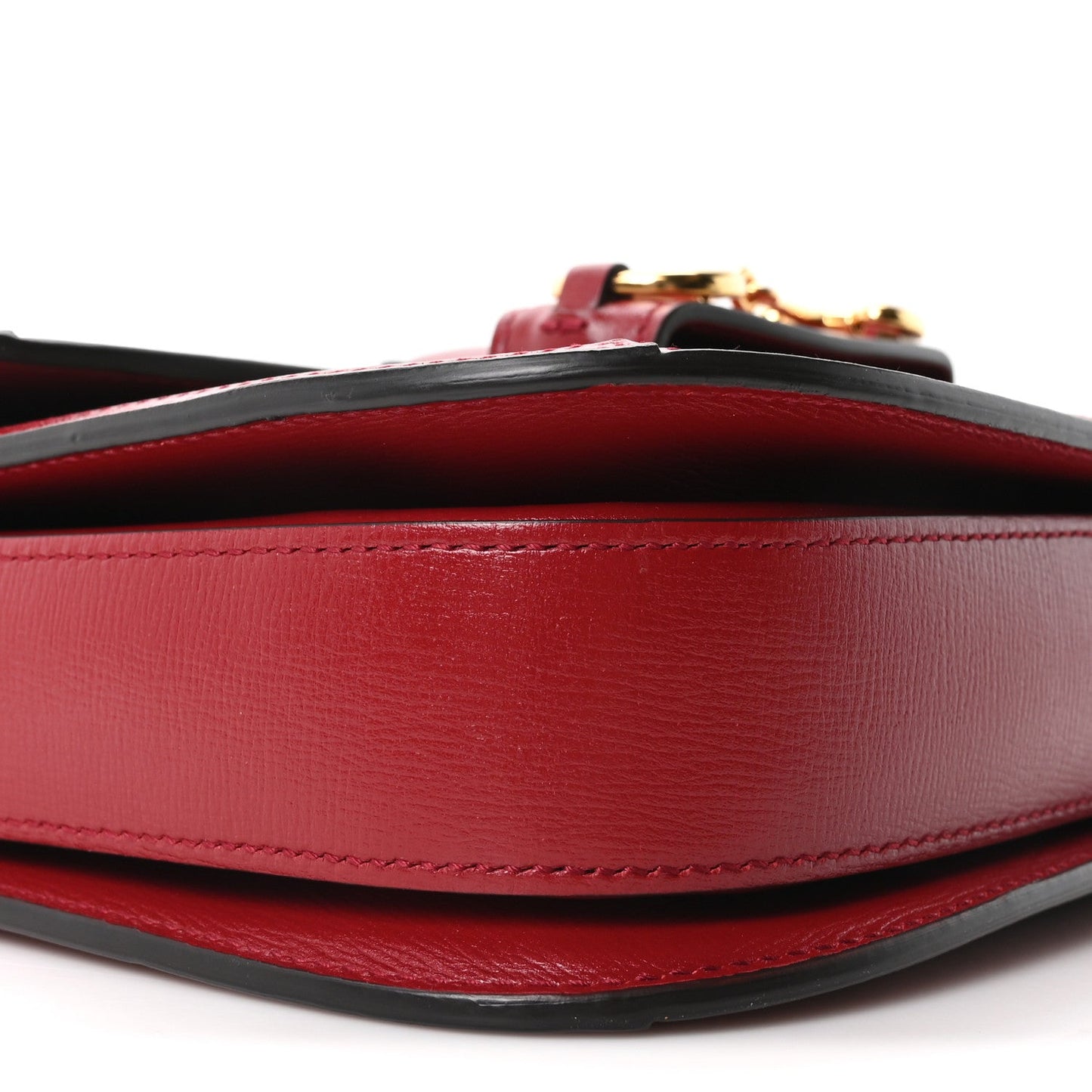 GG Supreme Monogram Azalea Calfskin Horsebit 1955 Shoulder Bag Beige Ebony New Cherry Red