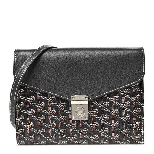 Goyardine Calfskin Chypre Wallet Pouch Navy