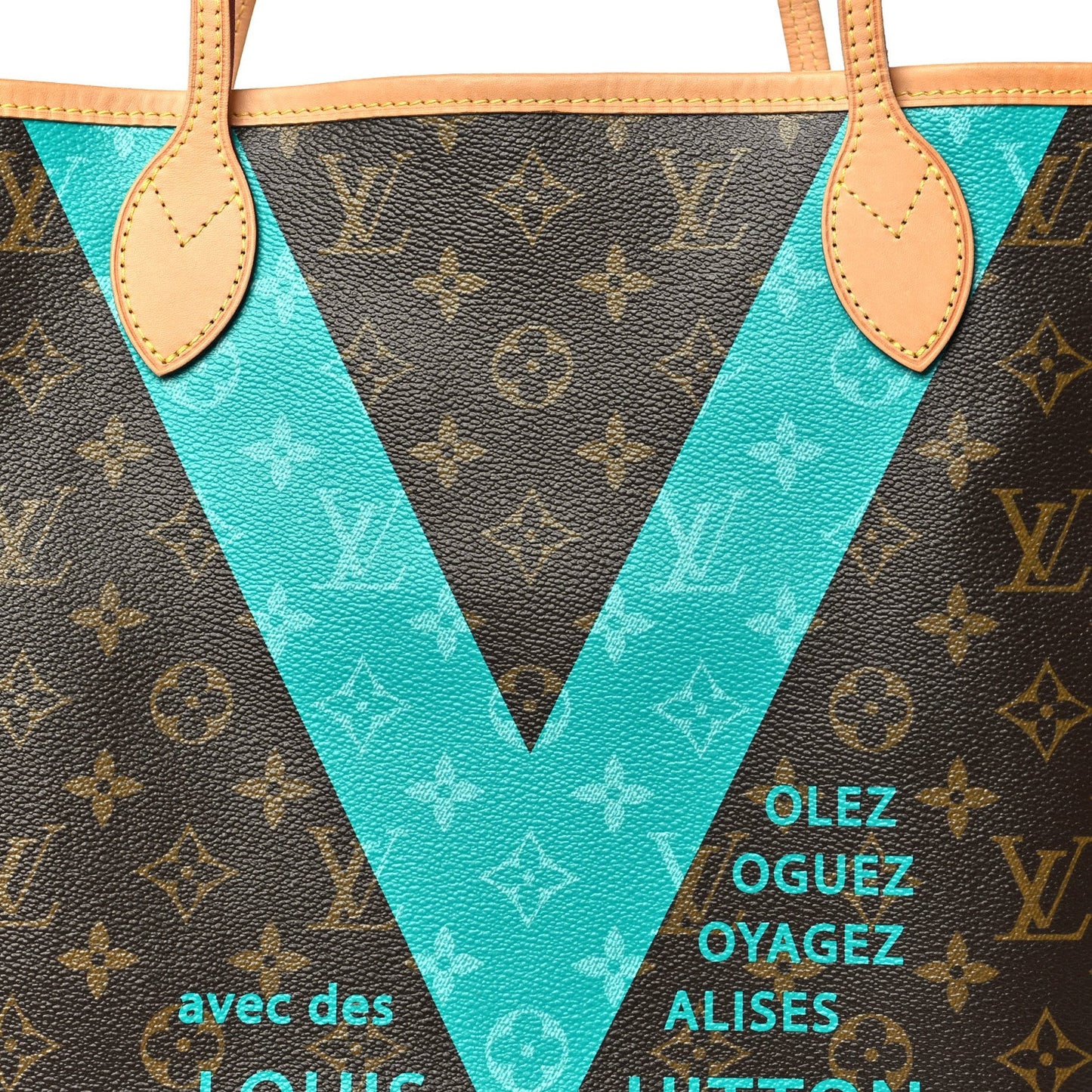 Monogram V Neverfull MM Turquoise