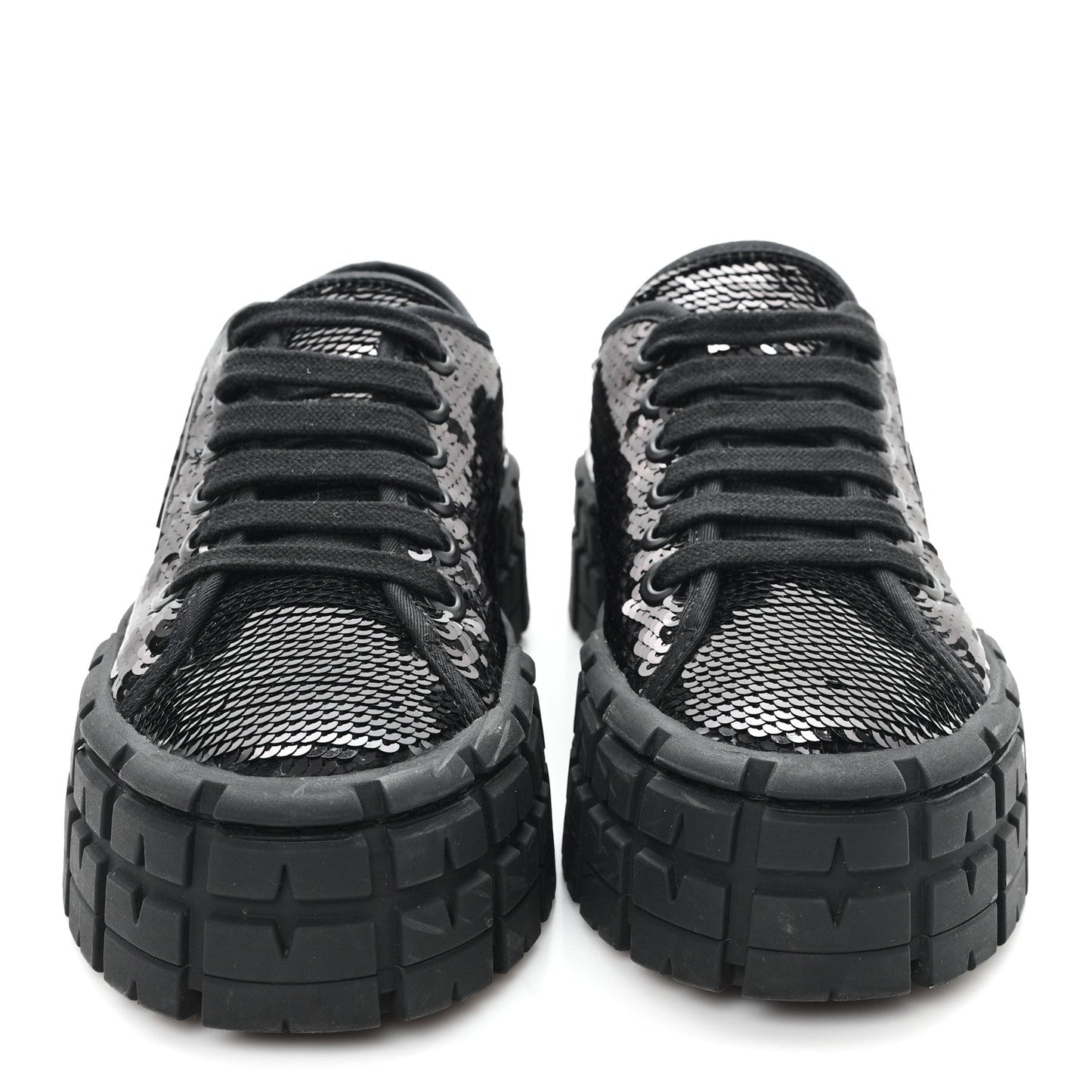 Paillettes Triangle Logo Double Wheel 50mm Sneakers 37 Black