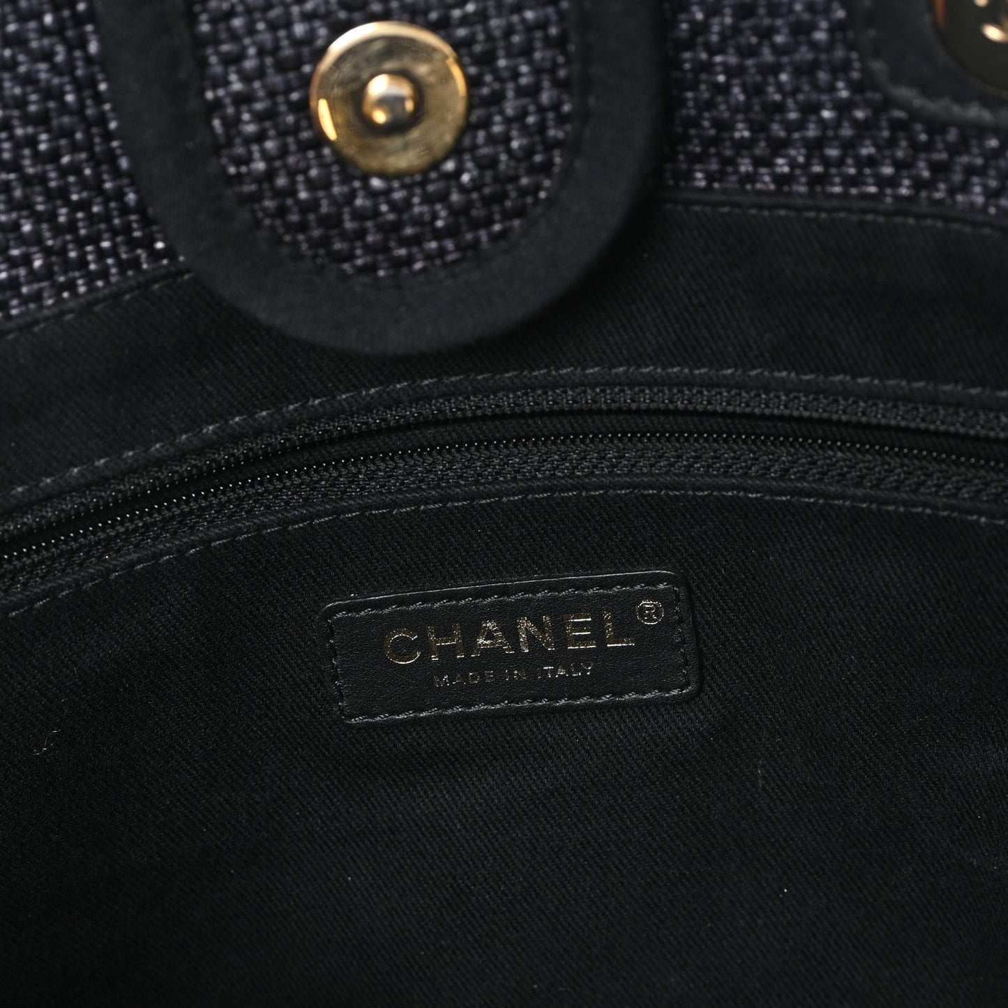 Woven Straw Raffia Small Deauville Tote Charcoal