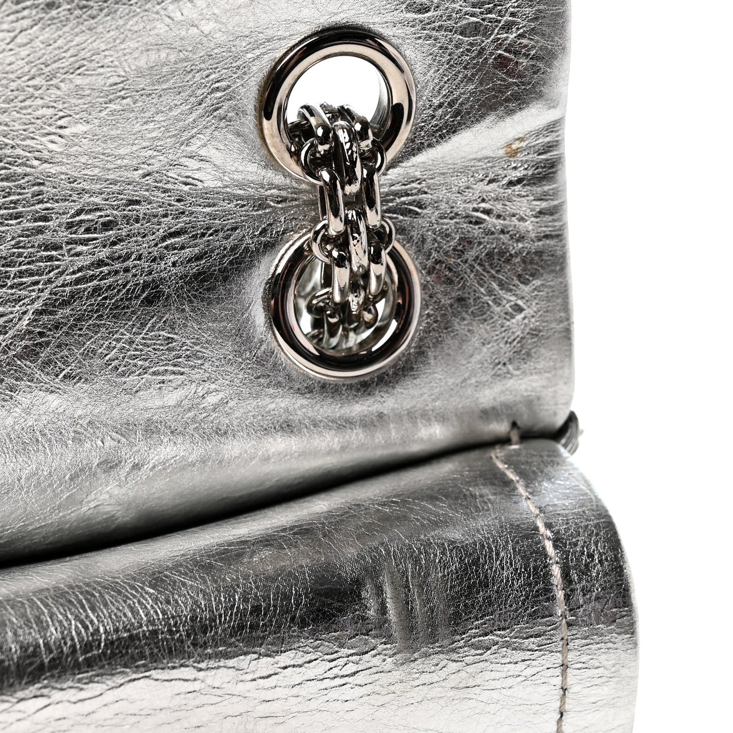Metallic Aged Calfskin Quilted 2.55 Reissue 226 Flap Silver