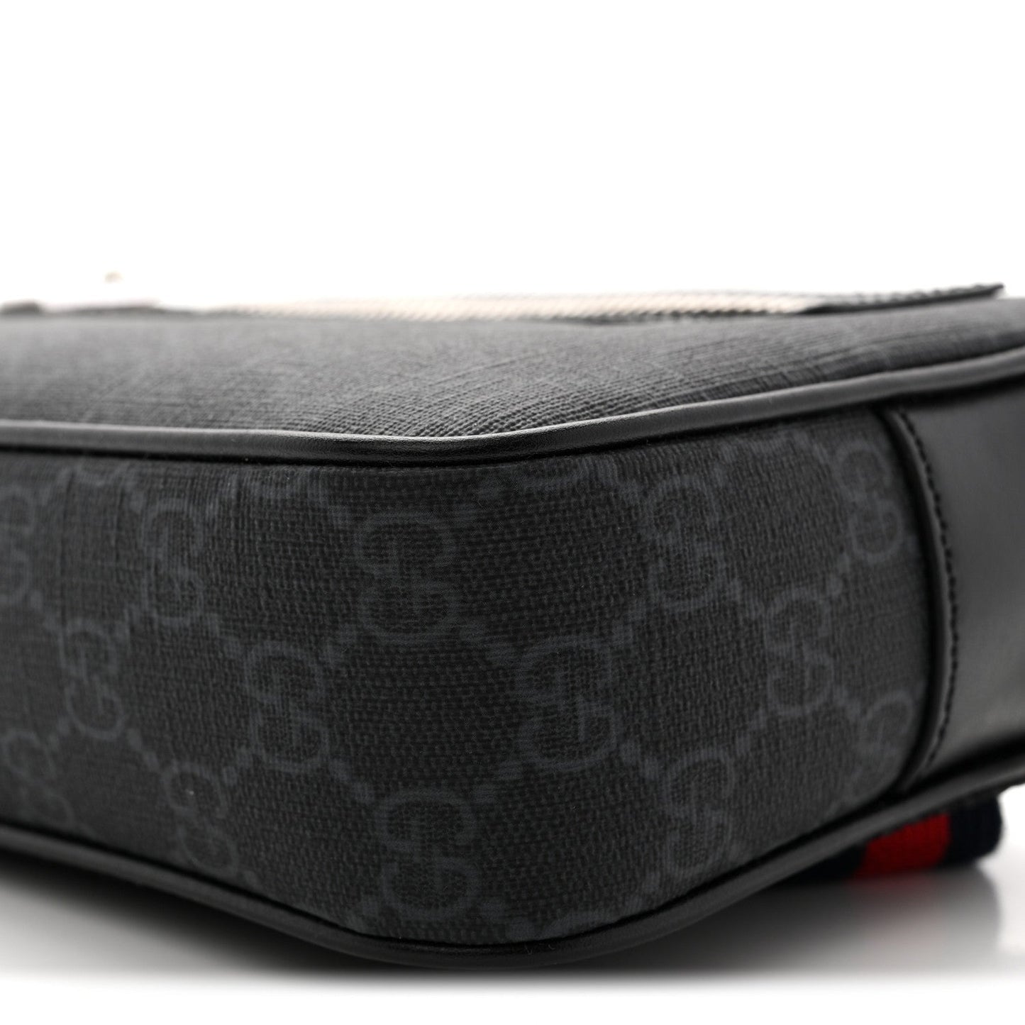 Soft GG Supreme Monogram Web Belt Bag Black Grey