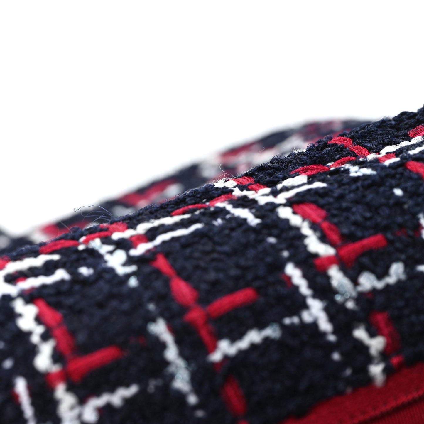 Tweed Quilted Large Chanel 19 Flap Navy Blue White Red