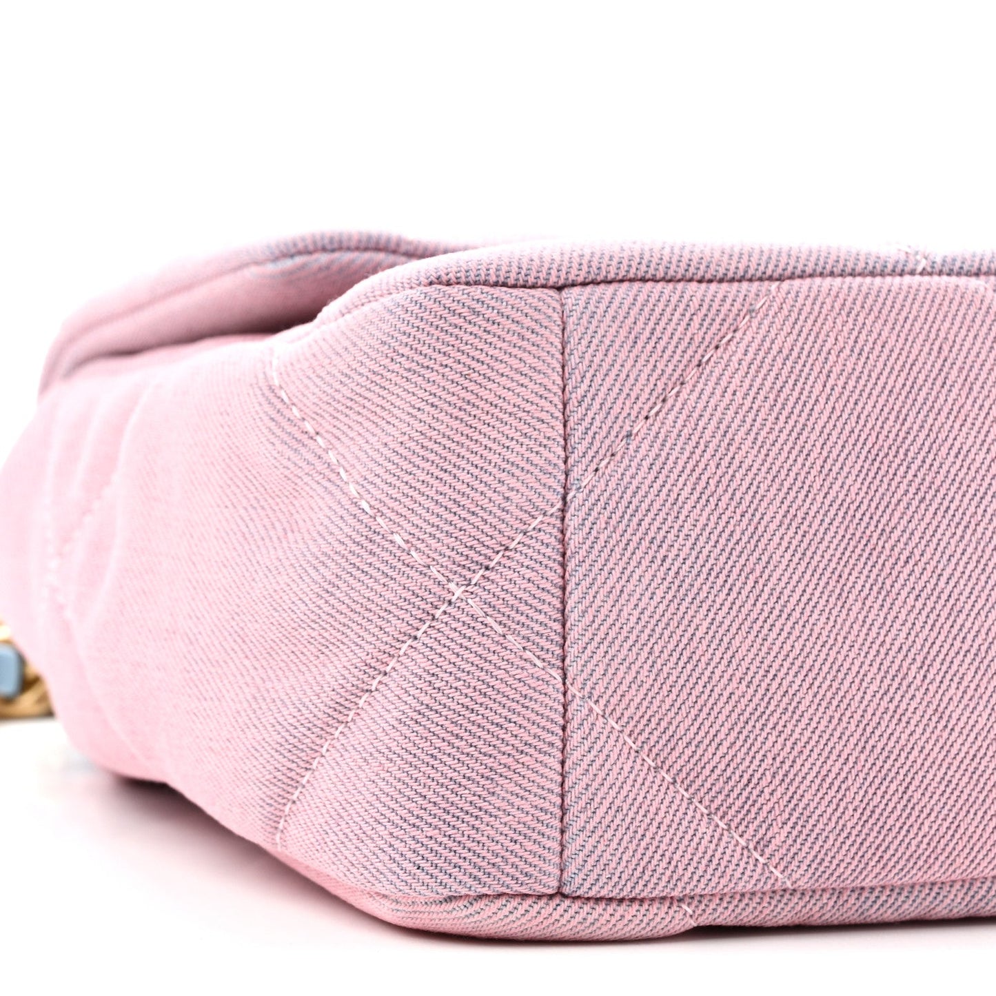 Denim Quilted Medium Chanel 19 Flap Blue Pink