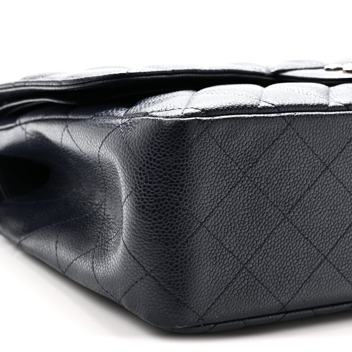 Caviar Quilted Jumbo Double Flap Navy Blue Navy Blue