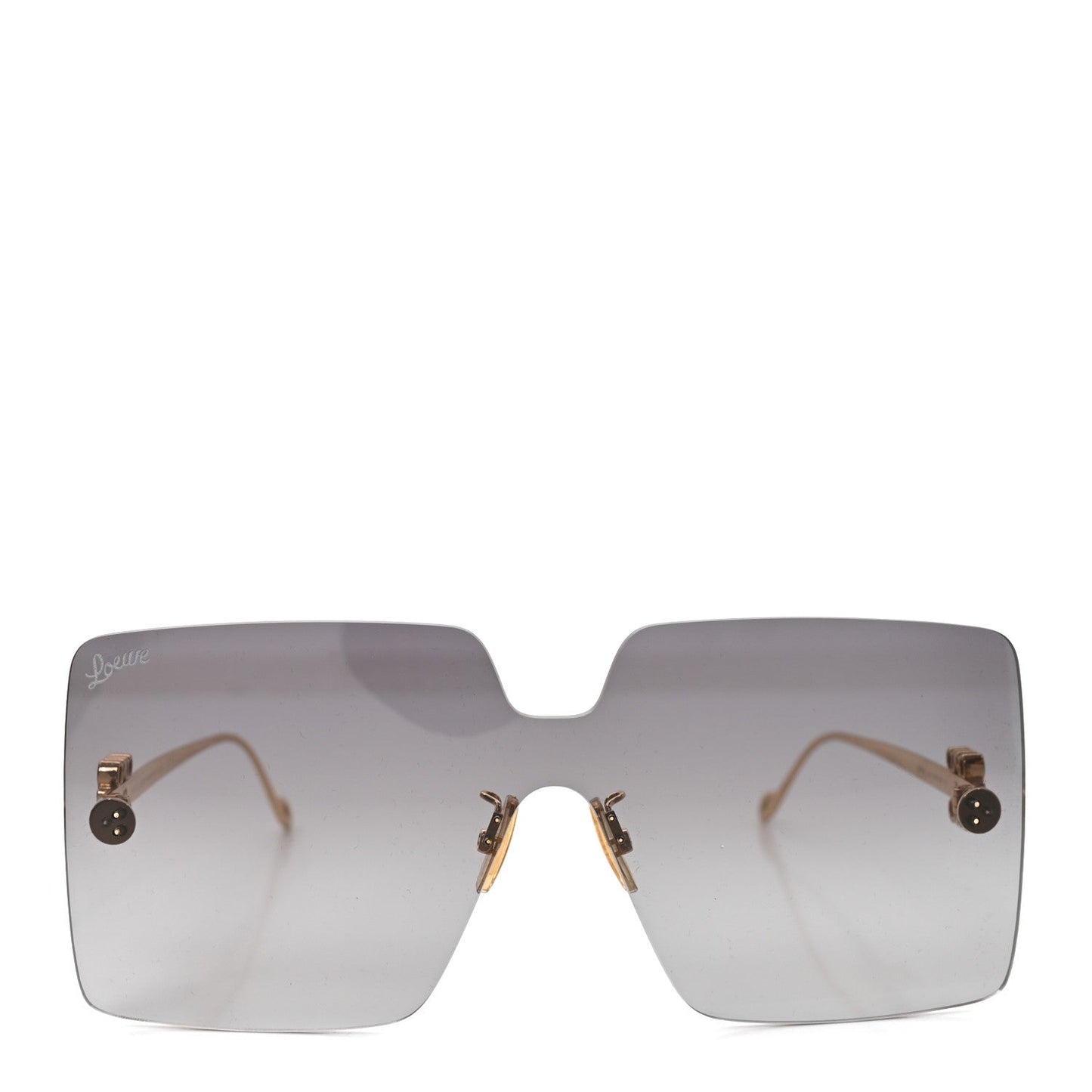 Metal Anagram Square Frame Sunglasses LW40082U Gold