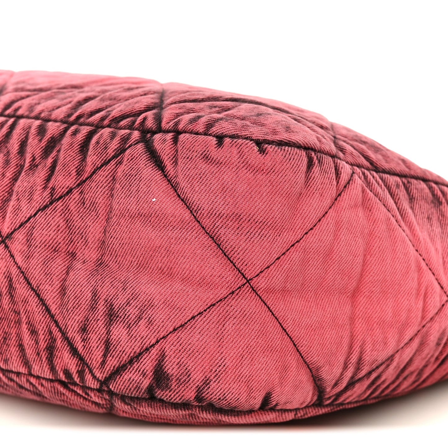 Washed Denim Quilted Chanel 19 East West Shopping Bag Pink