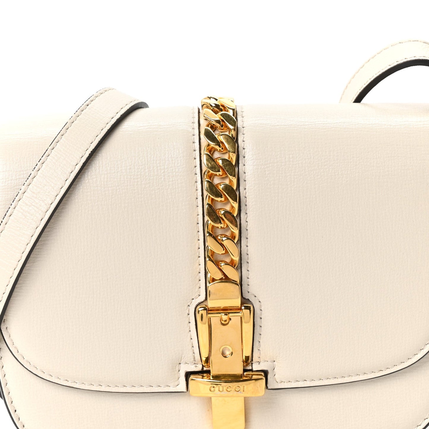 Azalea Calfskin Mini Sylvie 1969 Flap Messenger Bag Mystic White