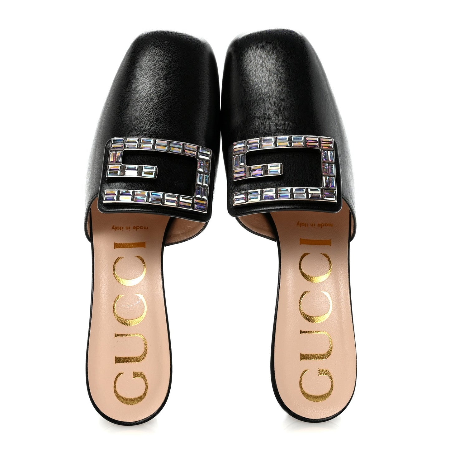 Malaga Kid Crystal Square G Madelyn 60mm Mules 37.5 Black