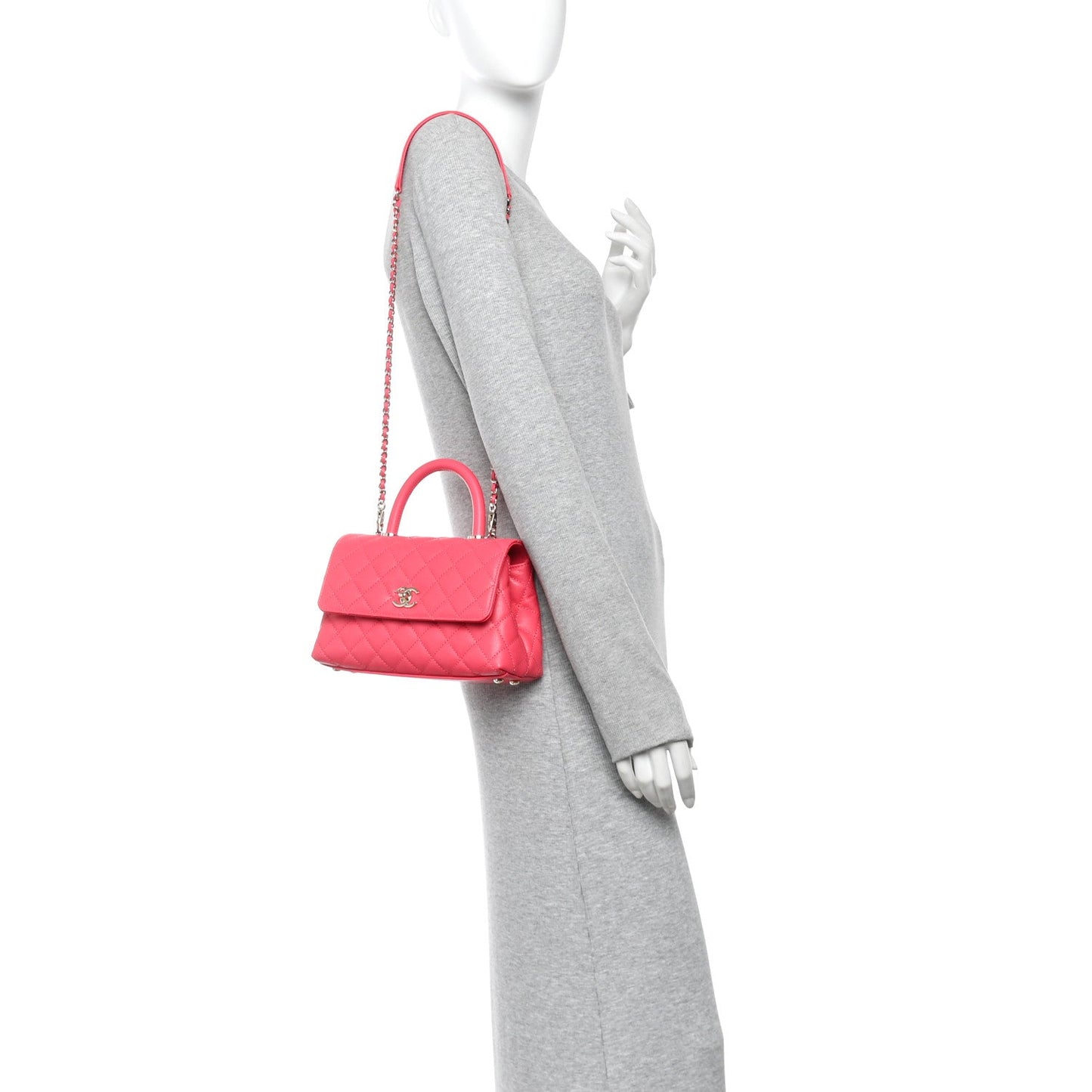 Caviar Quilted Mini Coco Handle Flap Pink