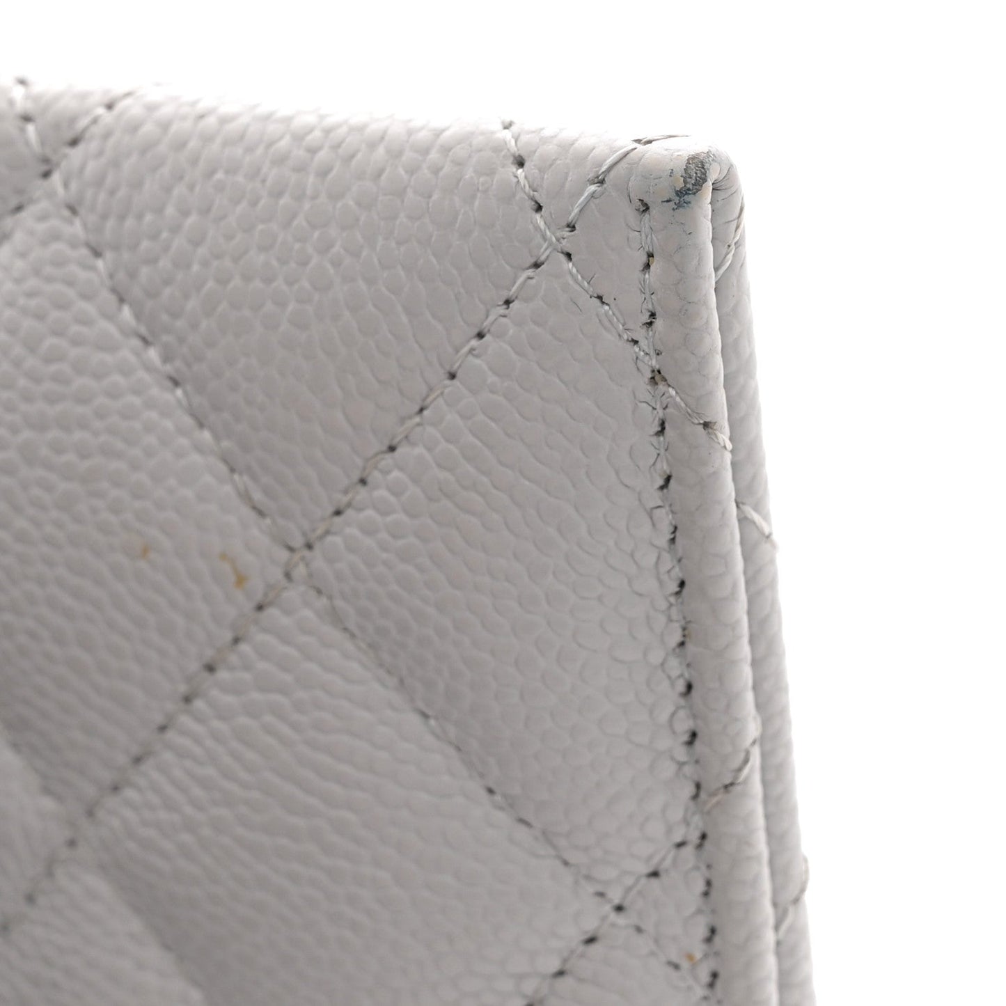 Caviar Quilted Card Holder Grey