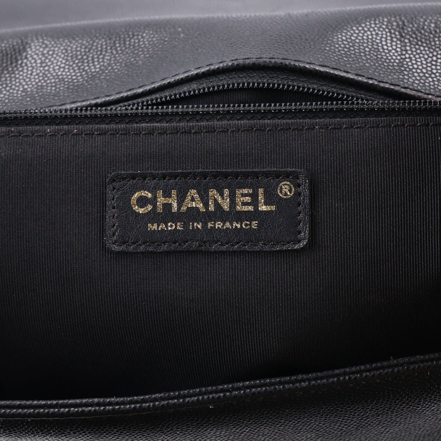 Caviar Quilted Large Boy Flap Black