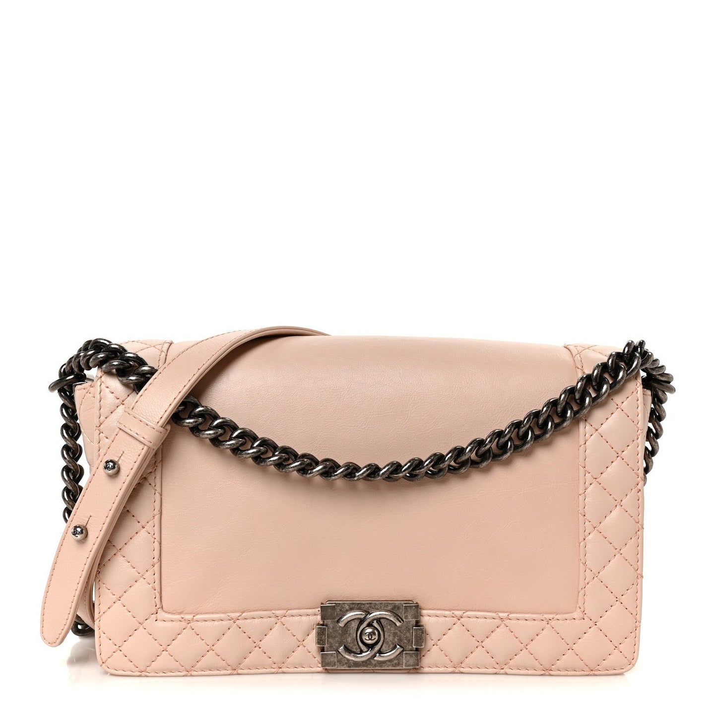 Calfskin New Medium Boy Reverso Flap Light Pink