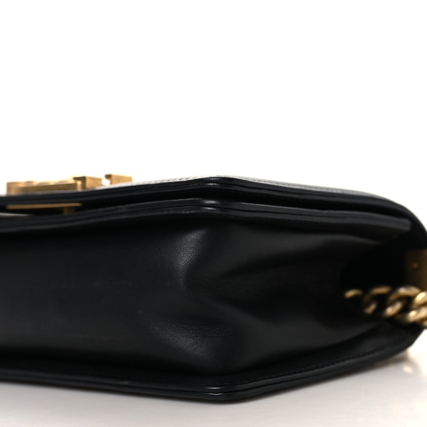 Lambskin Quilted Small Boy Flap Black