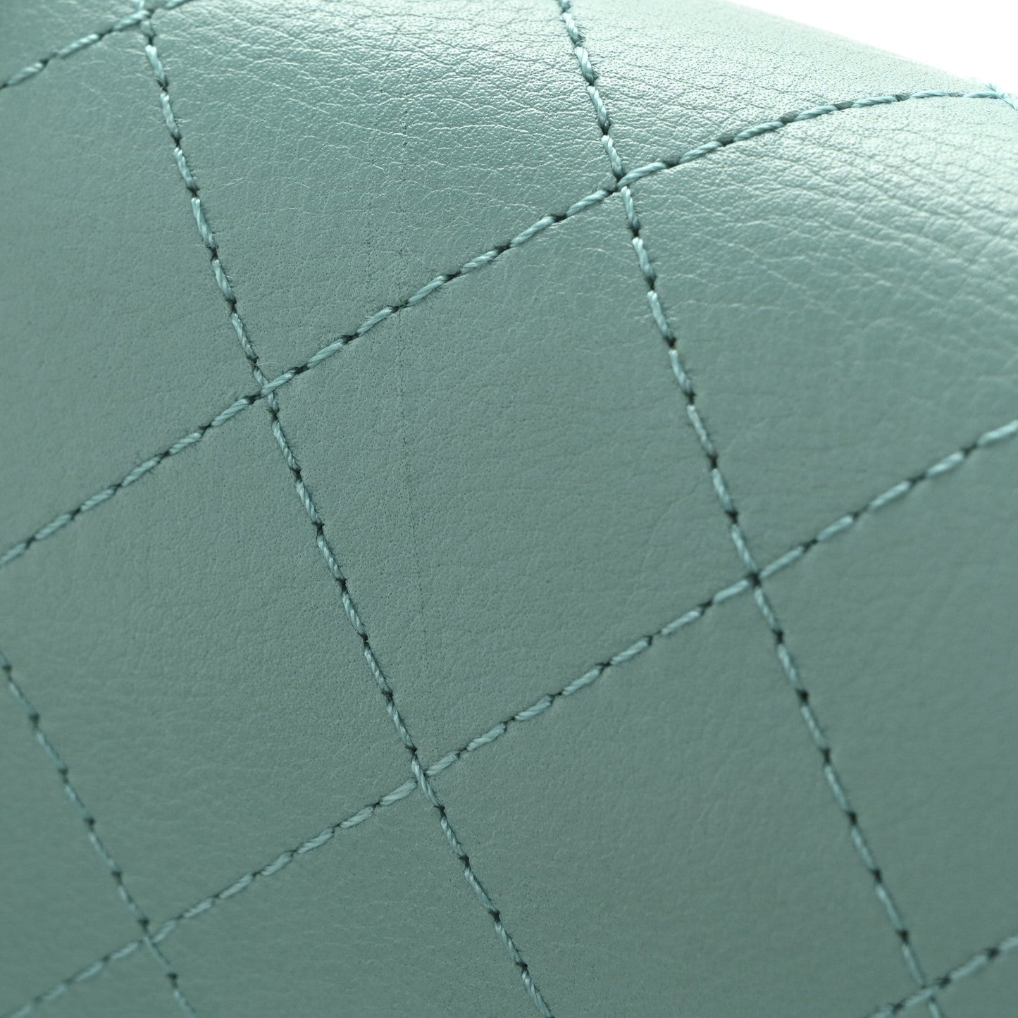 Calfskin Stitched Small Covered CC Flap Bag Green