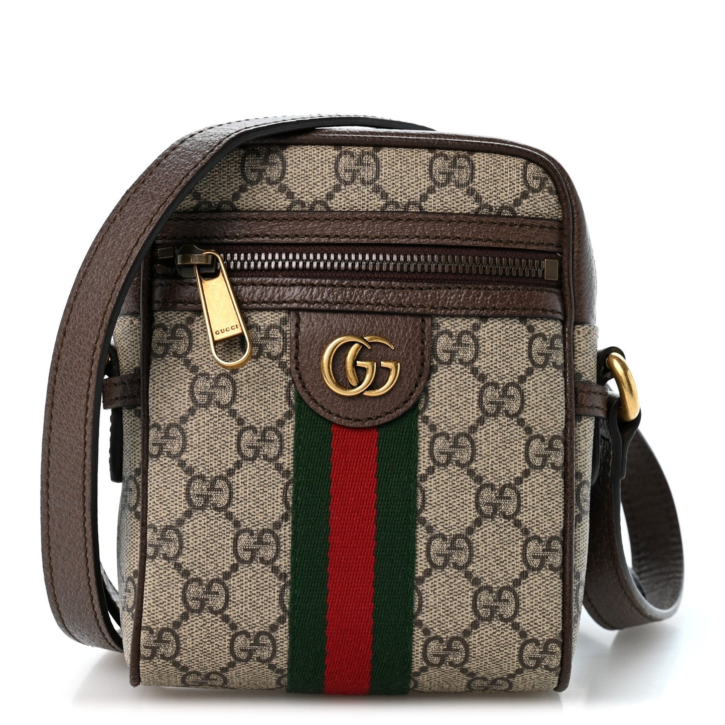 GG Supreme Monogram Web Mini Ophidia Messenger Brown