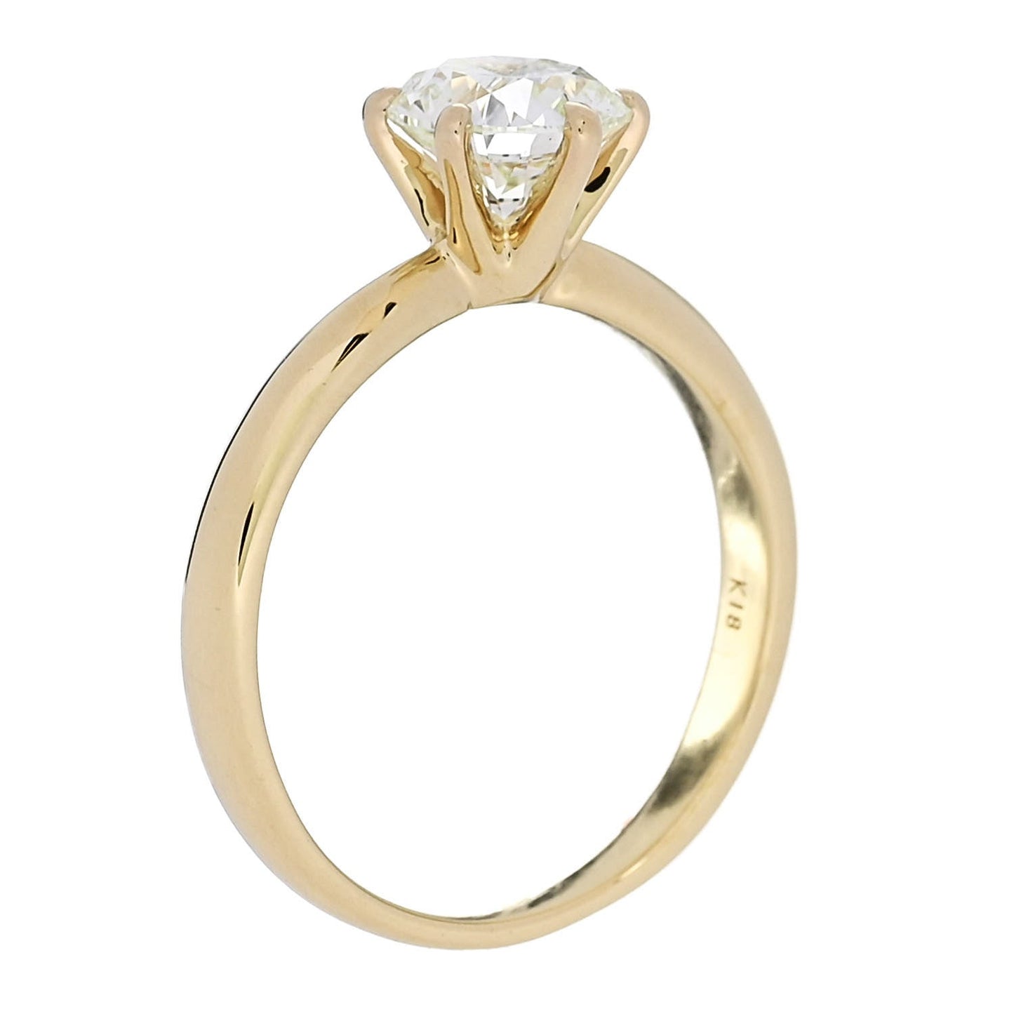 18K Yellow Gold Diamond 1.24ct Solitaire Engagement Ring 53 6.25