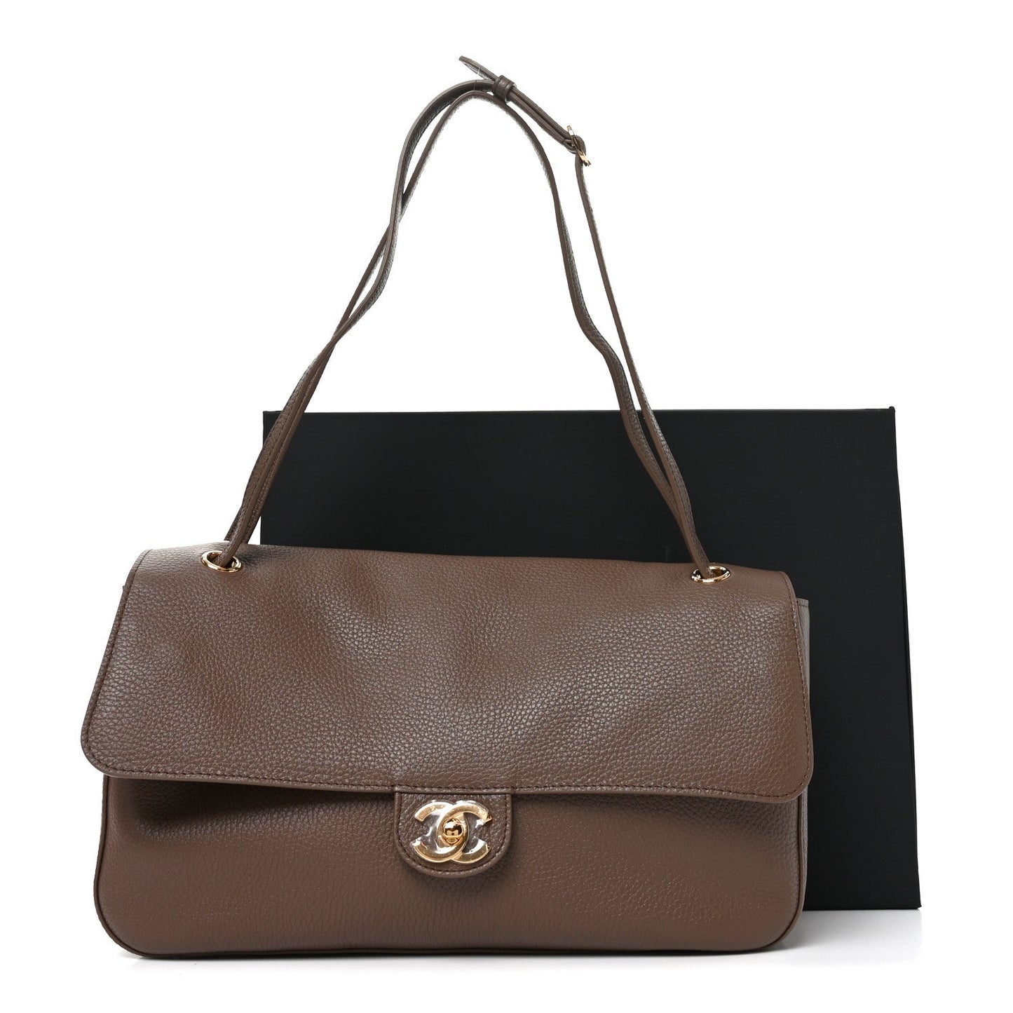 Grained Calfskin Small Souplissimo Maxi Flap Light Brown