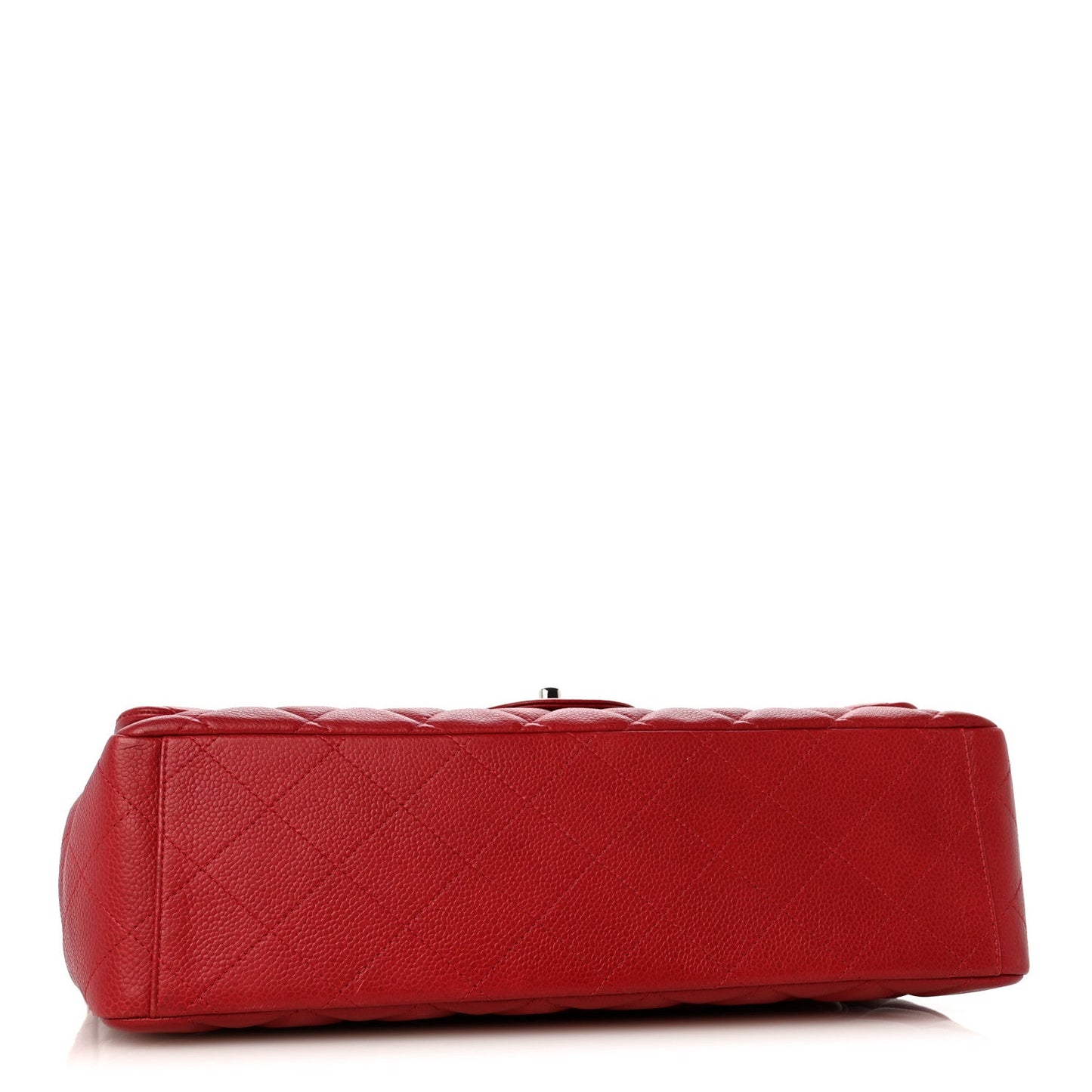 Caviar Quilted Maxi Double Flap Dark Red