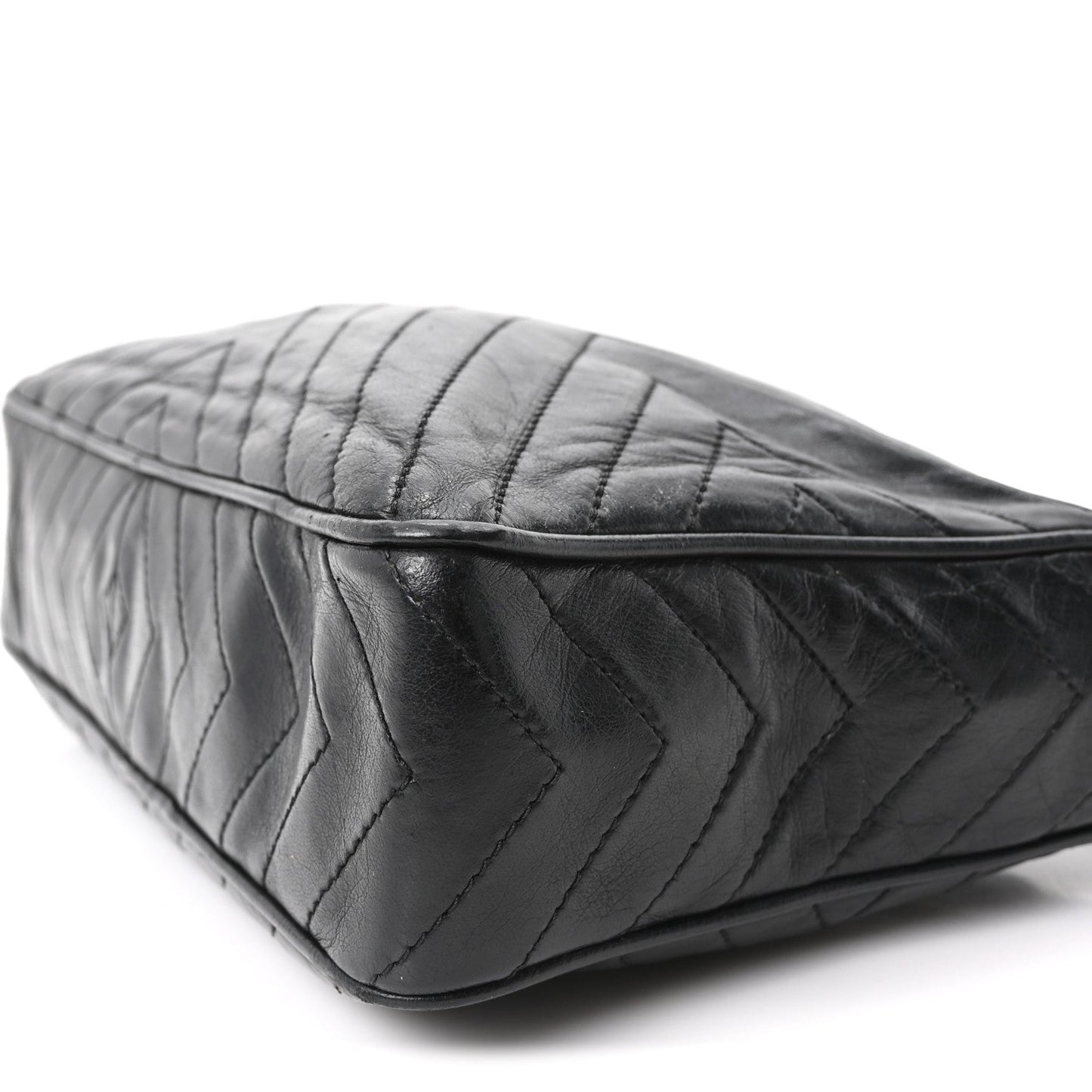 Lambskin Quilted CC Tassel Camera Case Black