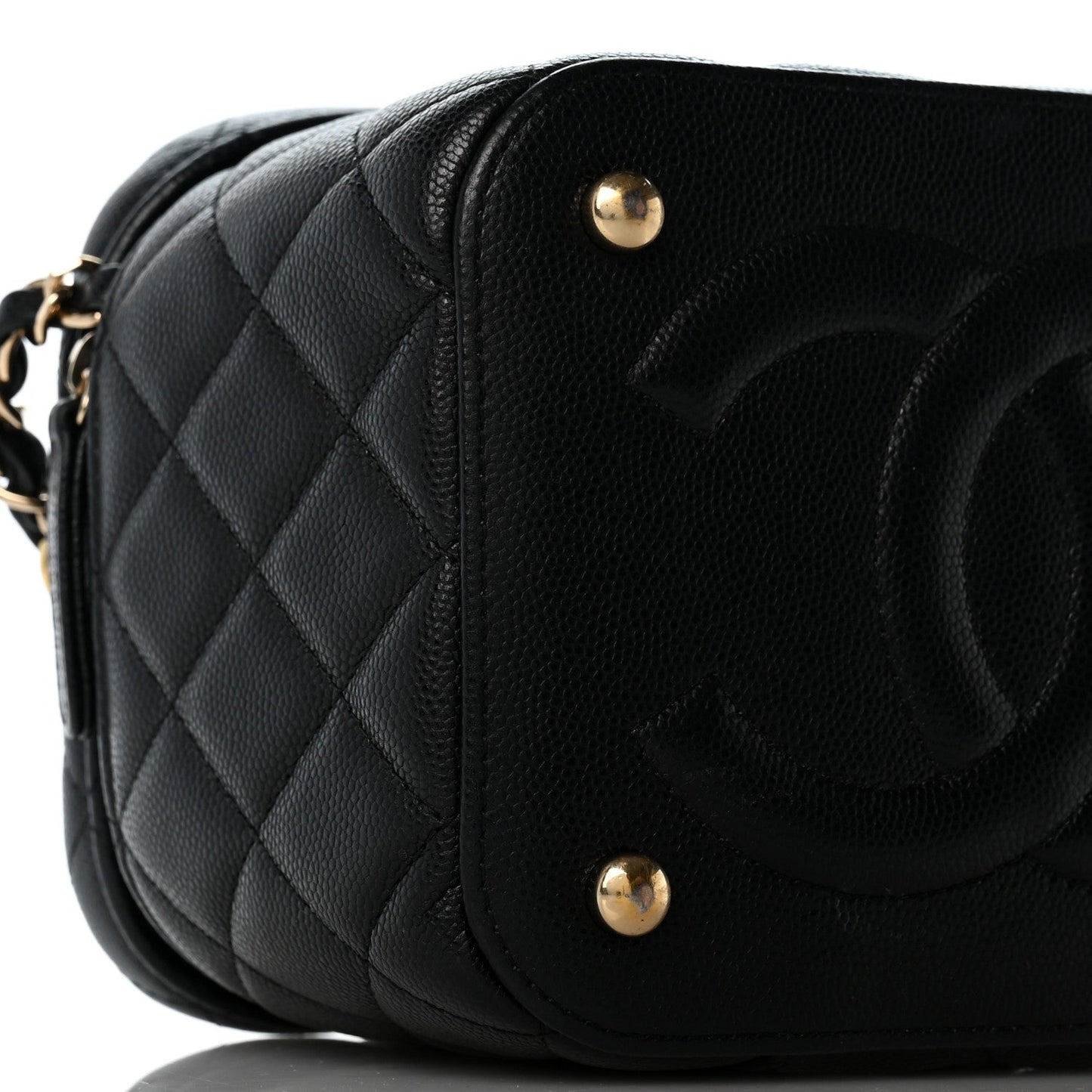 Caviar Quilted Small CC Vanity Case Black