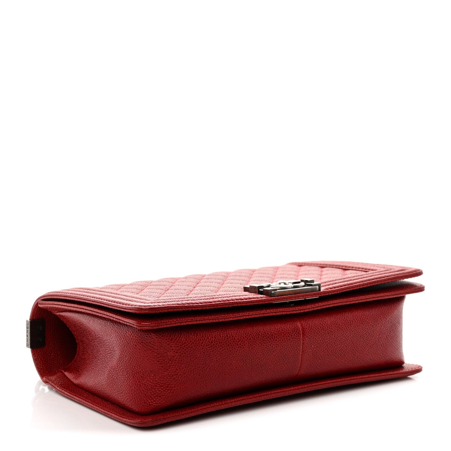Caviar Quilted New Medium Boy Flap Dark Red