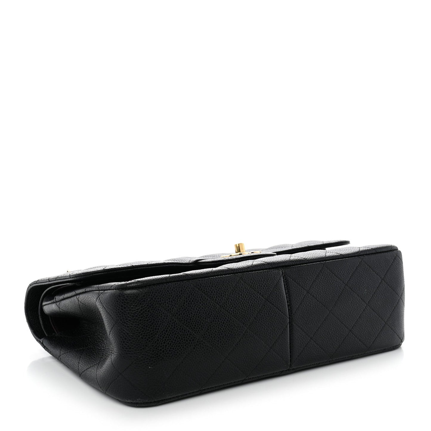 Caviar Quilted Jumbo Double Flap Black