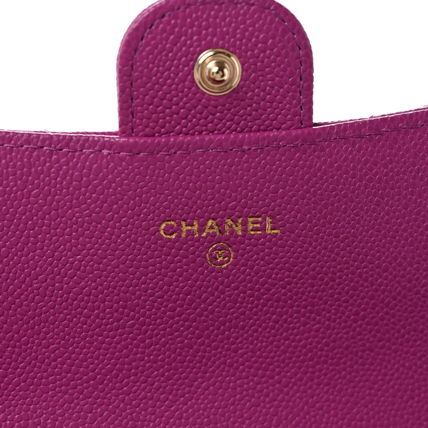 Caviar Quilted Large Flap Wallet Purple