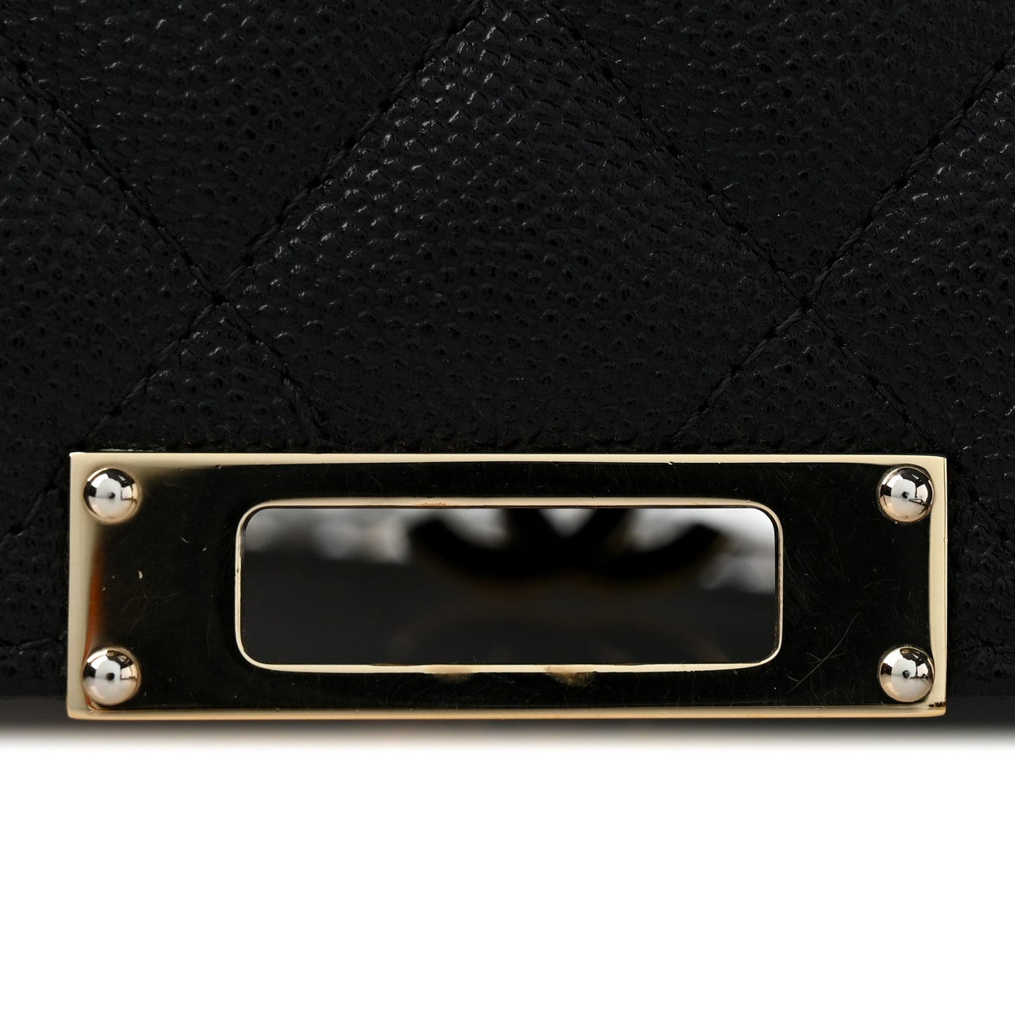 Caviar Quilted Golden Class Wallet On Chain WOC Black