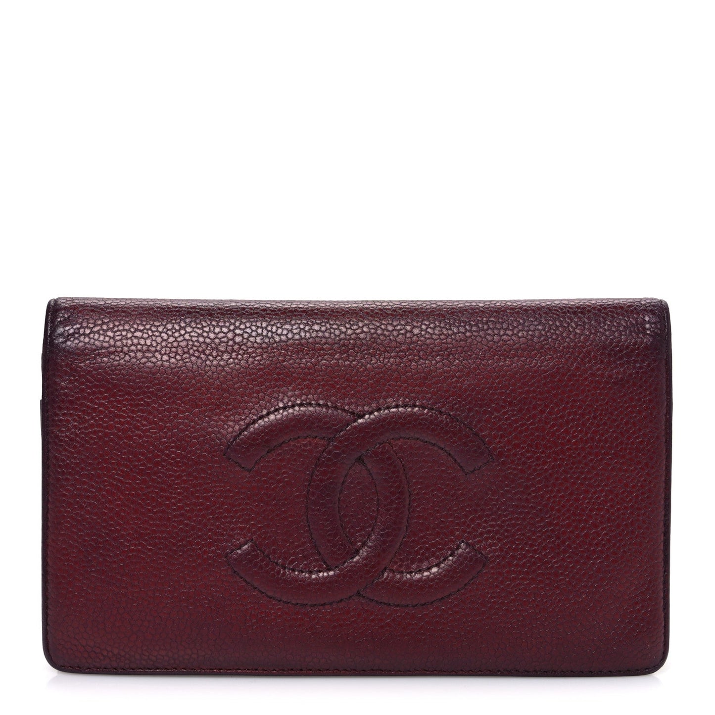 Caviar Timeless CC Yen Wallet Burgundy