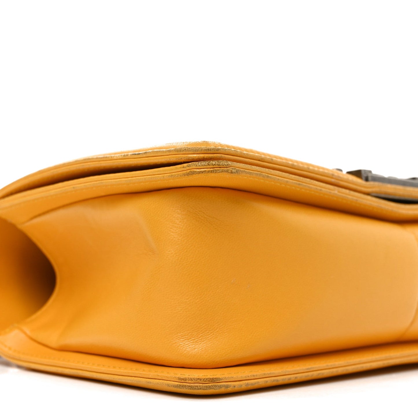 Lambskin Quilted Medium Boy Flap Yellow