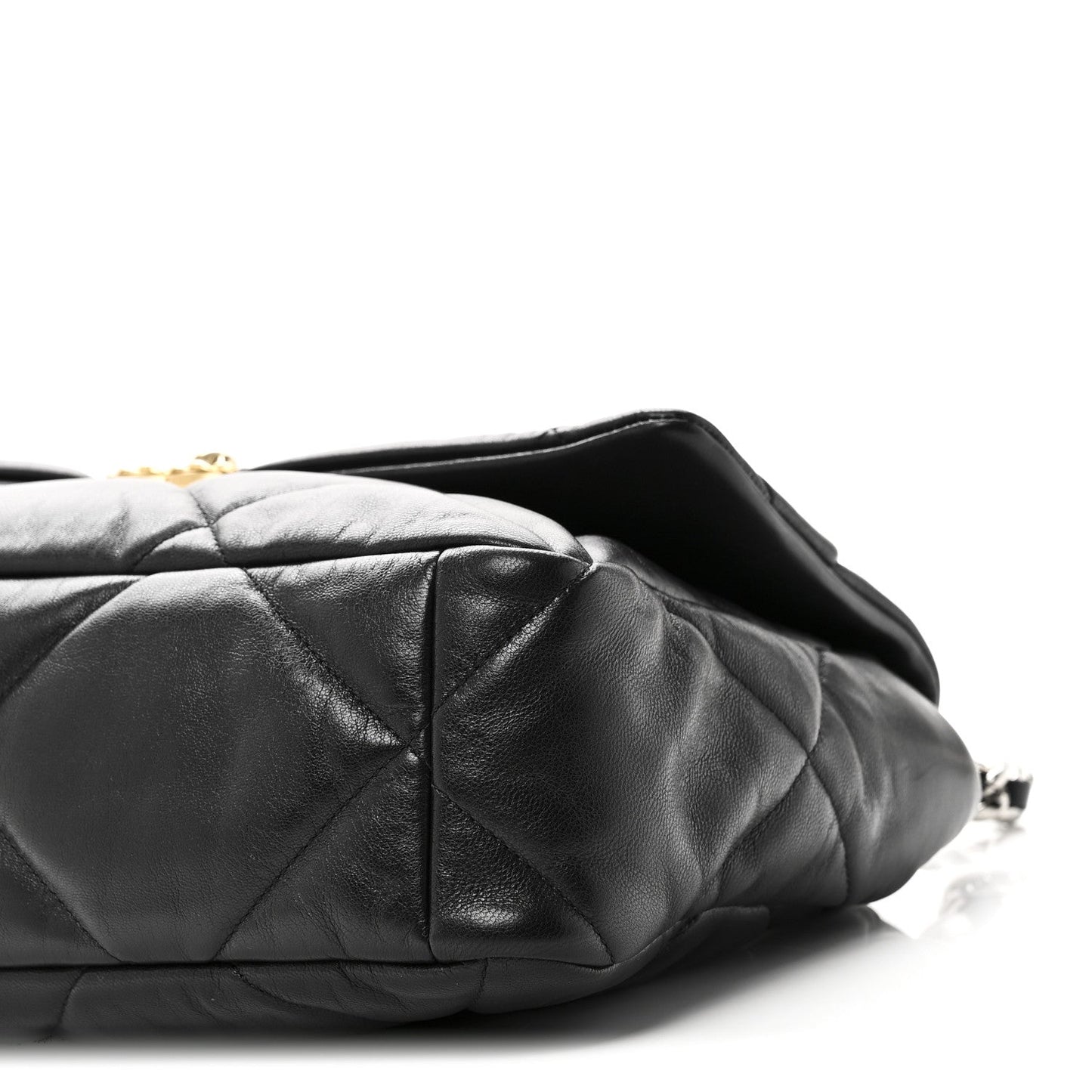 Goatskin Quilted Large Chanel 19 Flap Black