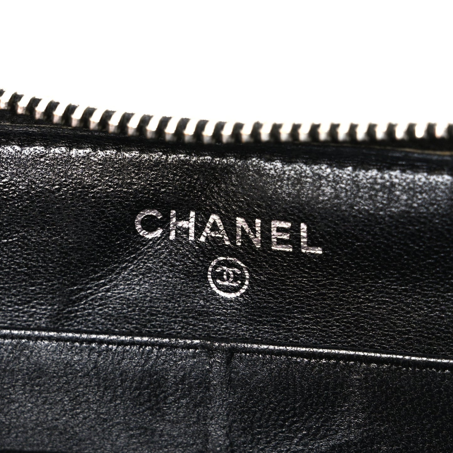 Lambskin Quilted Large Gusset Zip Around Wallet Black