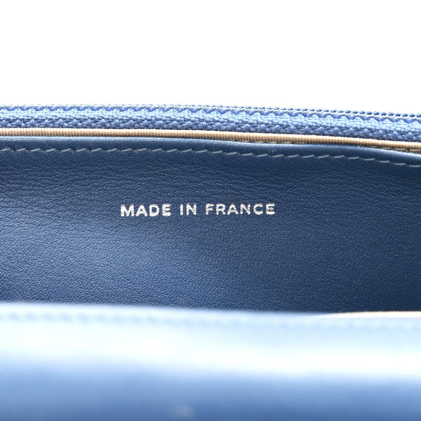 Patent Quilted Brilliant Wallet On Chain WOC Blue