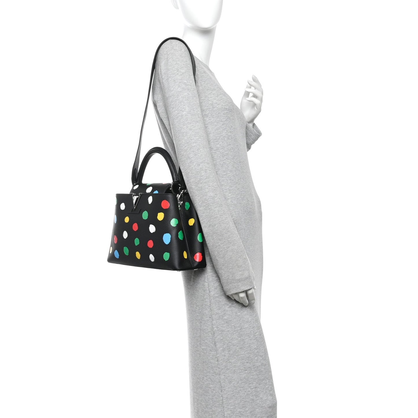 LV X YK Taurillon Capucines MM Black